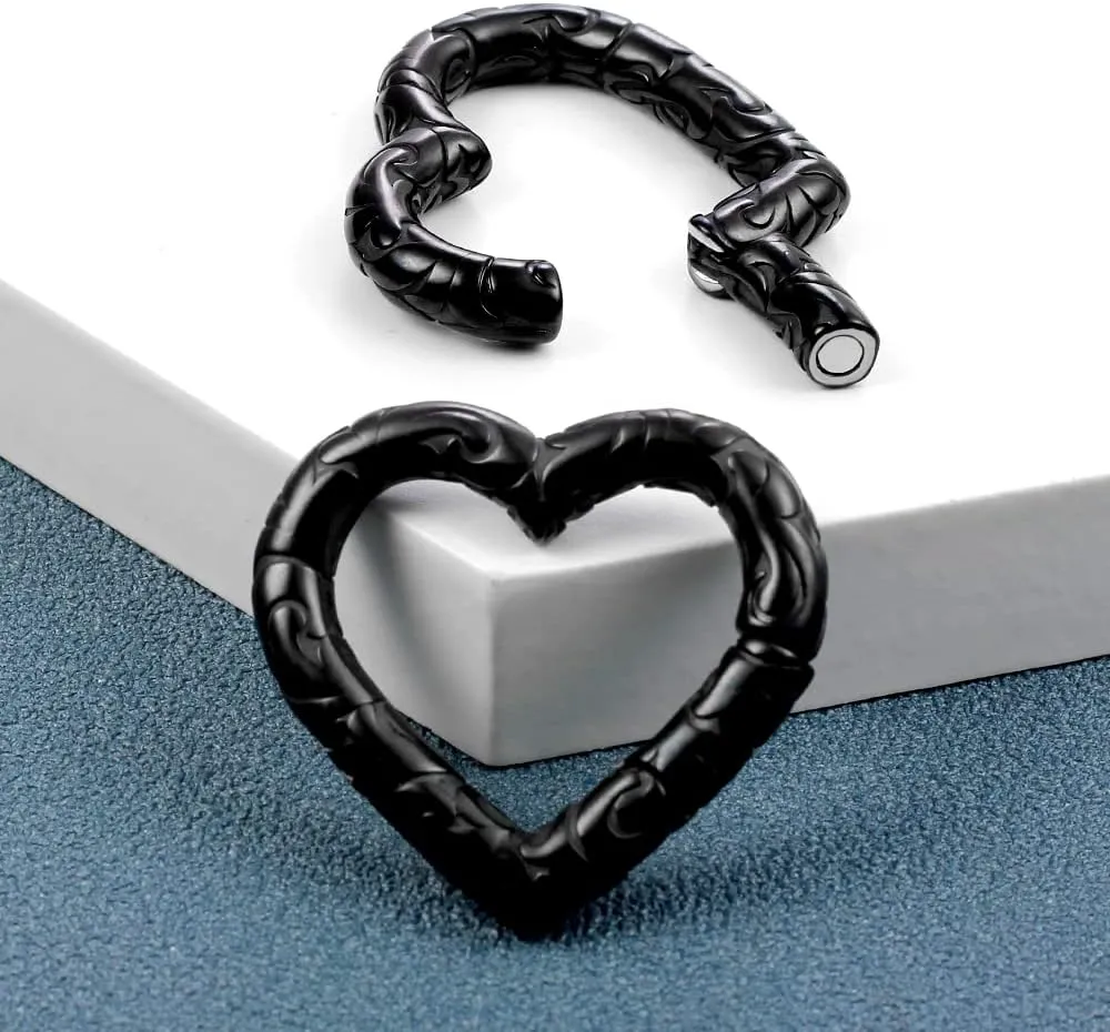 4mm-6mm(5g-2g) Hypoallergenic 316L Stainless Steel Heart Ear Weights Hangers For Stretched Ear Lobe Piercing Ear Plugs Gauges Body Jewelry