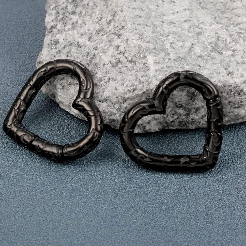 4mm-6mm(5g-2g) Hypoallergenic 316L Stainless Steel Heart Ear Weights Hangers For Stretched Ear Lobe Piercing Ear Plugs Gauges Body Jewelry