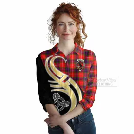 Abernethy Tartan Women's Casual Shirt with Family Crest and Celtic Symbol Style