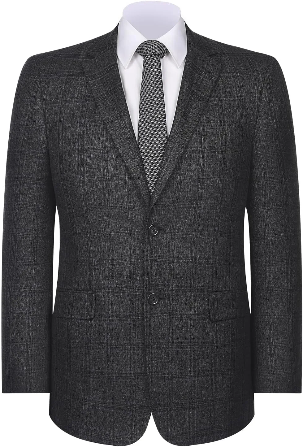 AMY ZHU Men's Sport Coat Stylish Classic Fit Casual Plaid Blazer 2 Button Lightweight Sports Jacket for Daily Wear