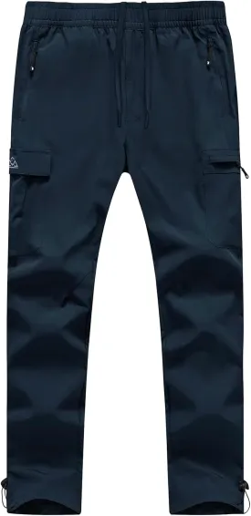 BGOWATU Hiking Pants for Men, Water Resistant Stretch Cargo Pants, Lightweight Quick Dry Outdoor Fishing Pants