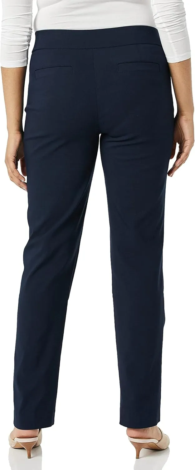 Briggs New York Women's Super Stretch Millennium Welt Pocket Pull on Career Pant (Average & Short & Tall Length)