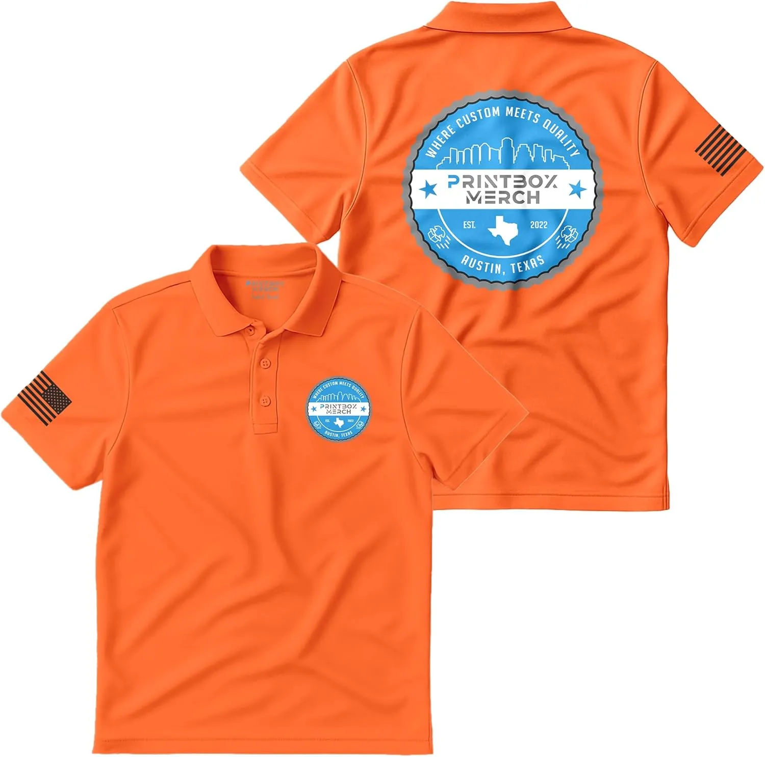 Custom Polo Shirts for Men, Add Any Logo or Text, Mens Polo Shirts Perfect for Golf, Work, Leisure, Short Sleeve Shirt