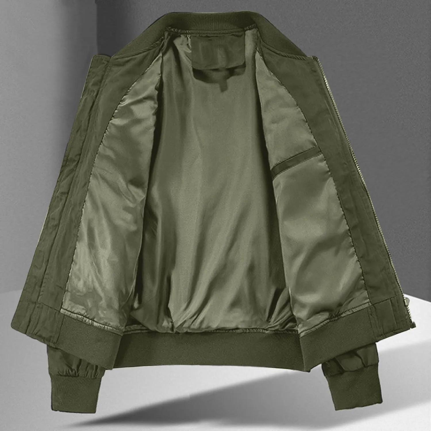 Finelylove Mens Military Tactical Jacket Cargo Flight Bomber Jacket Waterproof Nylon Windbreaker with Multi Pockets