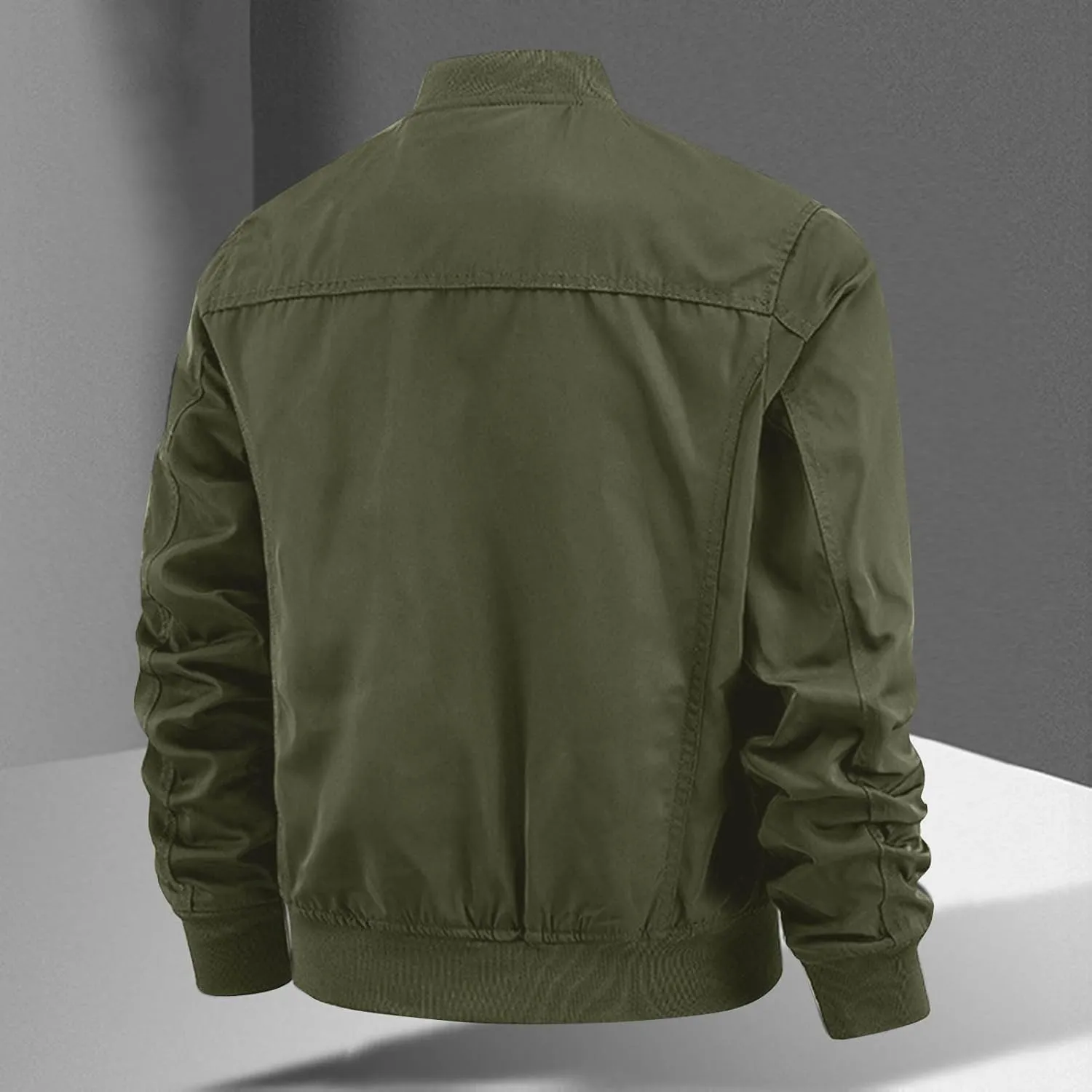 Finelylove Mens Military Tactical Jacket Cargo Flight Bomber Jacket Waterproof Nylon Windbreaker with Multi Pockets