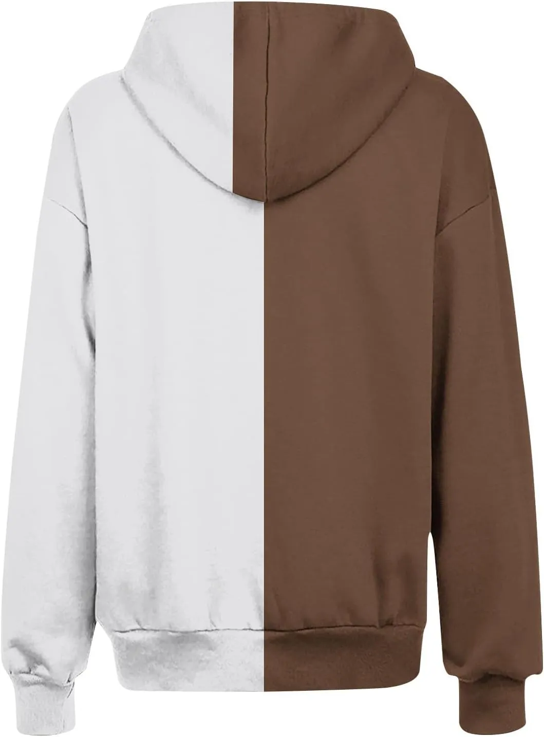 HGps8w Women's Full Zip Hoodies Colorblock Loose Sweatshirt Long Sleeve Casual Drawstring Outwear Jackets with Pockets