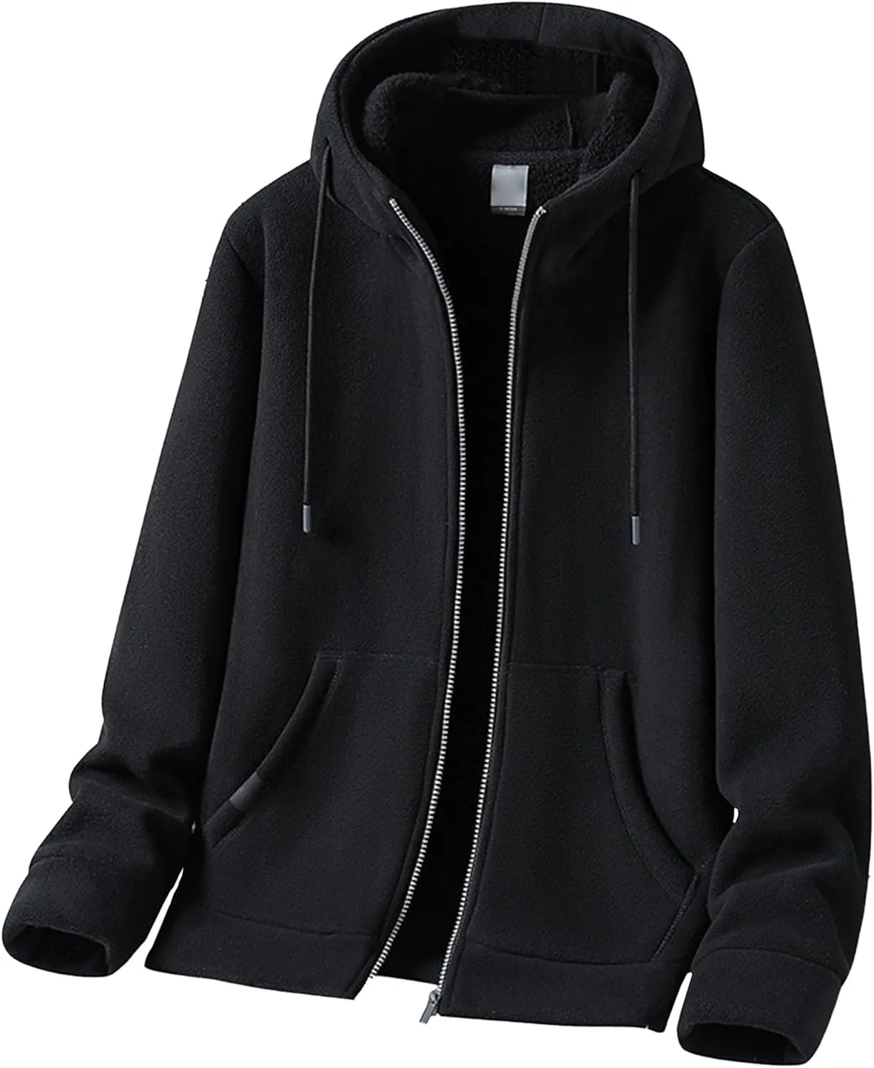 Men's Winter Warm Zip Up Hoodie Heavyweight Fleece Hoooed Sweatshirt Trendy Zip Up Fleece Fashion Outfits