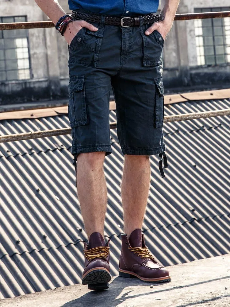OCHENTA Men's Leisure Multi Pockets Cargo Shorts
