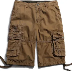 OCHENTA Men's Leisure Multi Pockets Cargo Shorts
