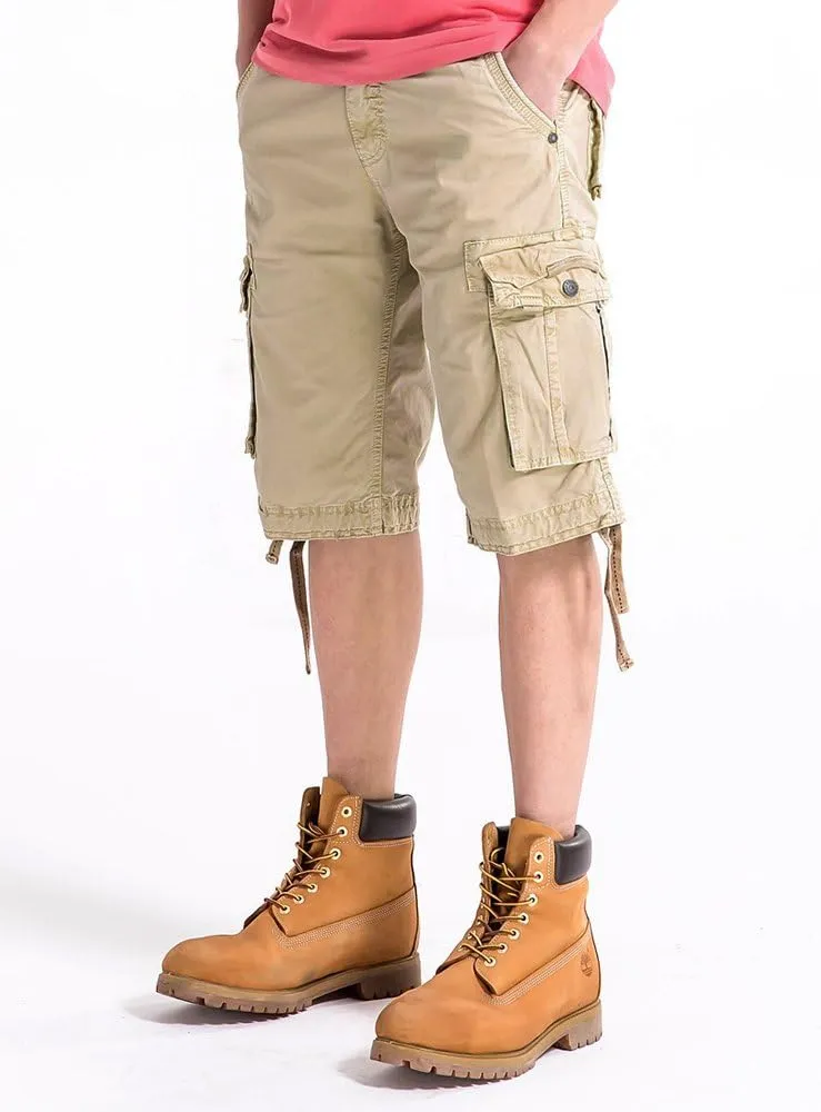 OCHENTA Men's Leisure Multi Pockets Cargo Shorts