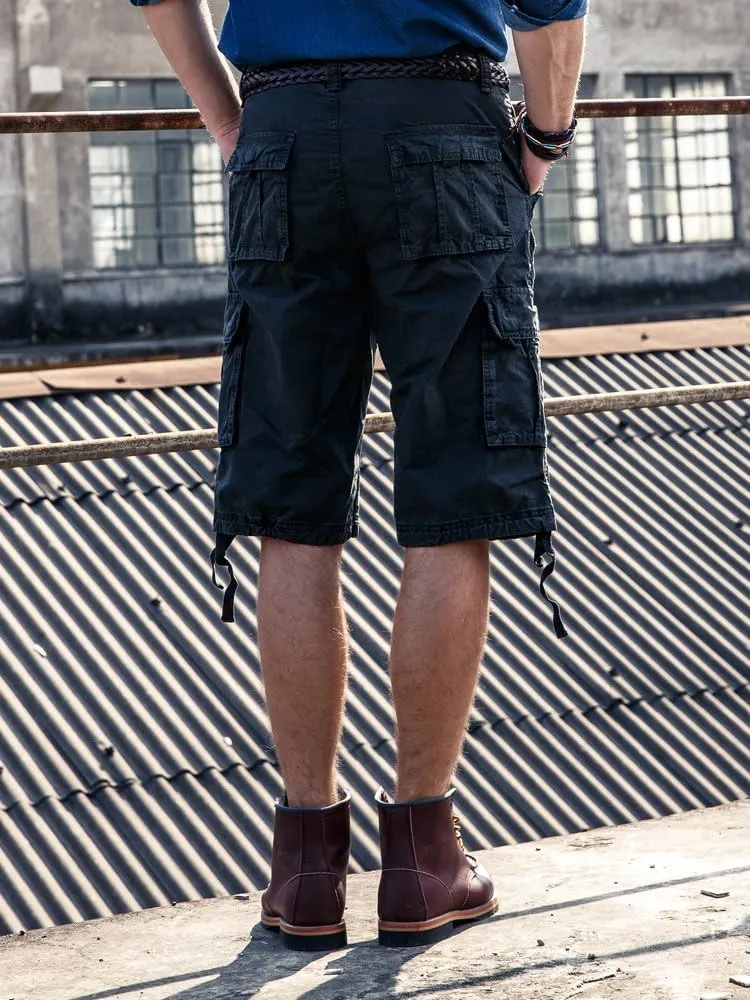 OCHENTA Men's Leisure Multi Pockets Cargo Shorts