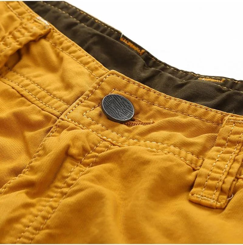 OCHENTA Men's Leisure Multi Pockets Cargo Shorts