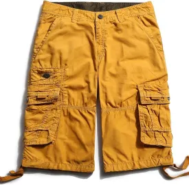 OCHENTA Men's Leisure Multi Pockets Cargo Shorts