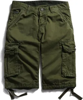OCHENTA Men's Leisure Multi Pockets Cargo Shorts