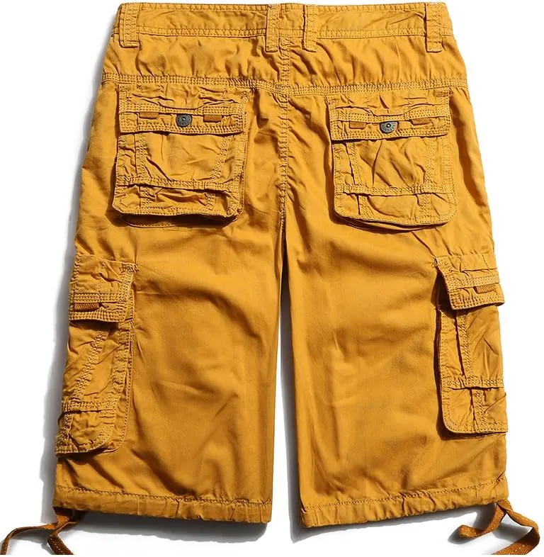 OCHENTA Men's Leisure Multi Pockets Cargo Shorts
