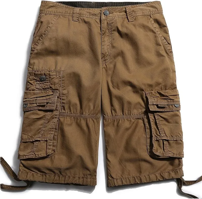 OCHENTA Men's Leisure Multi Pockets Cargo Shorts