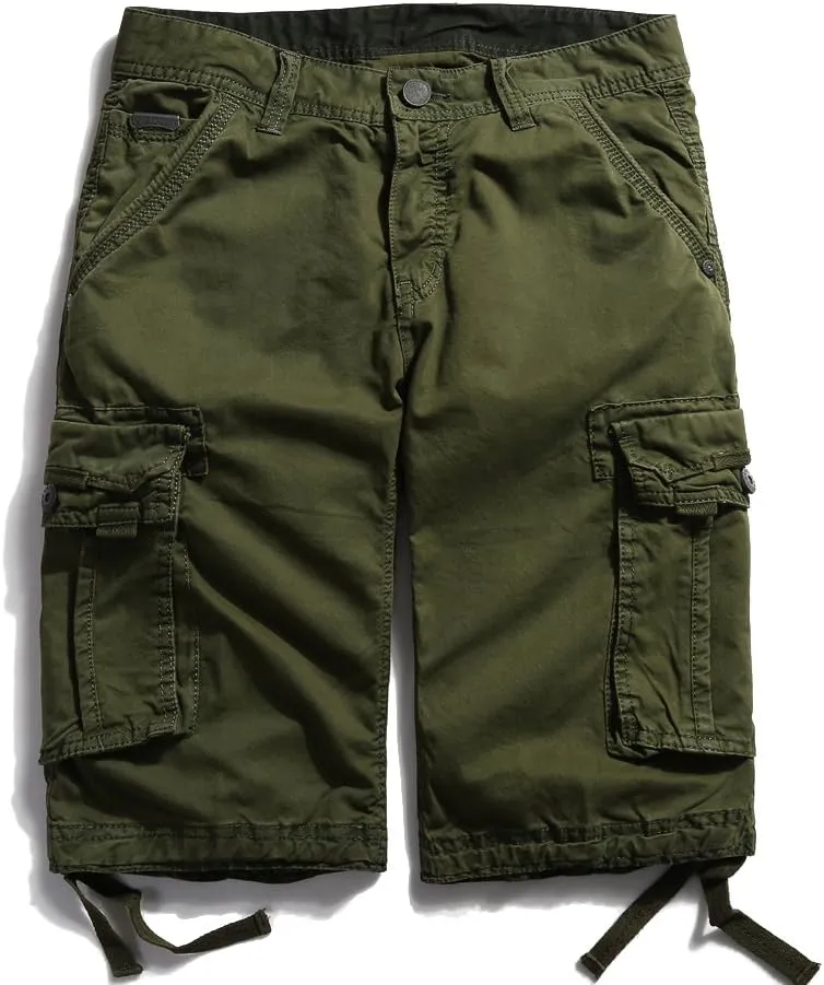 OCHENTA Men's Leisure Multi Pockets Cargo Shorts