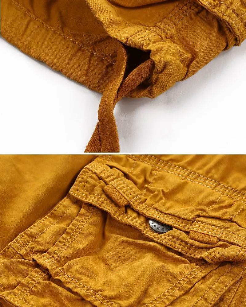 OCHENTA Men's Leisure Multi Pockets Cargo Shorts