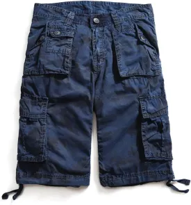 OCHENTA Men's Leisure Multi Pockets Cargo Shorts
