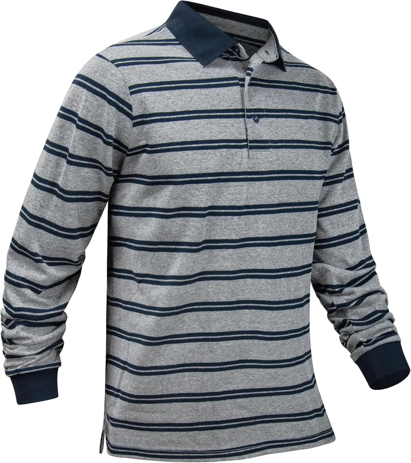 TAPULCO Mens Classic Fit Striped Polo Shirts Casual Collared Sports Golf Tennis Daily T-Shirts for Everyday Wear