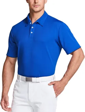 TSLA Men's Short Sleeve Polo Shirts, Regular fit Quick Dry Golf Shirts, Sports Performance Dri Flex Tech Solid Top Shirts