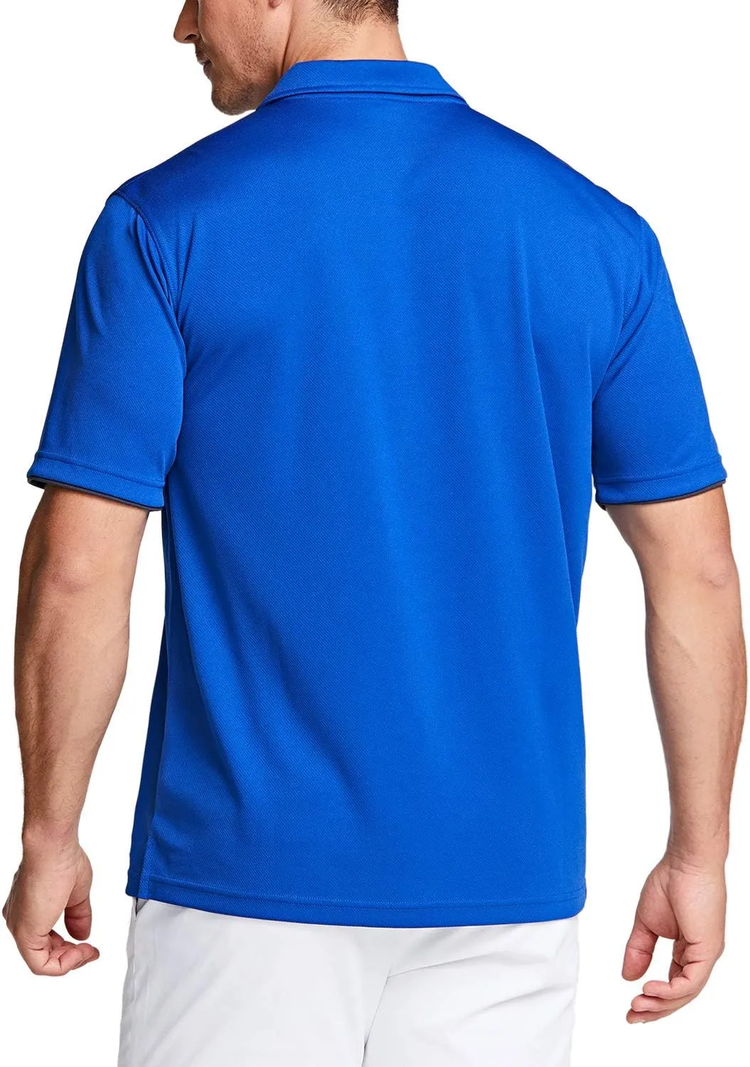 TSLA Men's Short Sleeve Polo Shirts, Regular fit Quick Dry Golf Shirts, Sports Performance Dri Flex Tech Solid Top Shirts