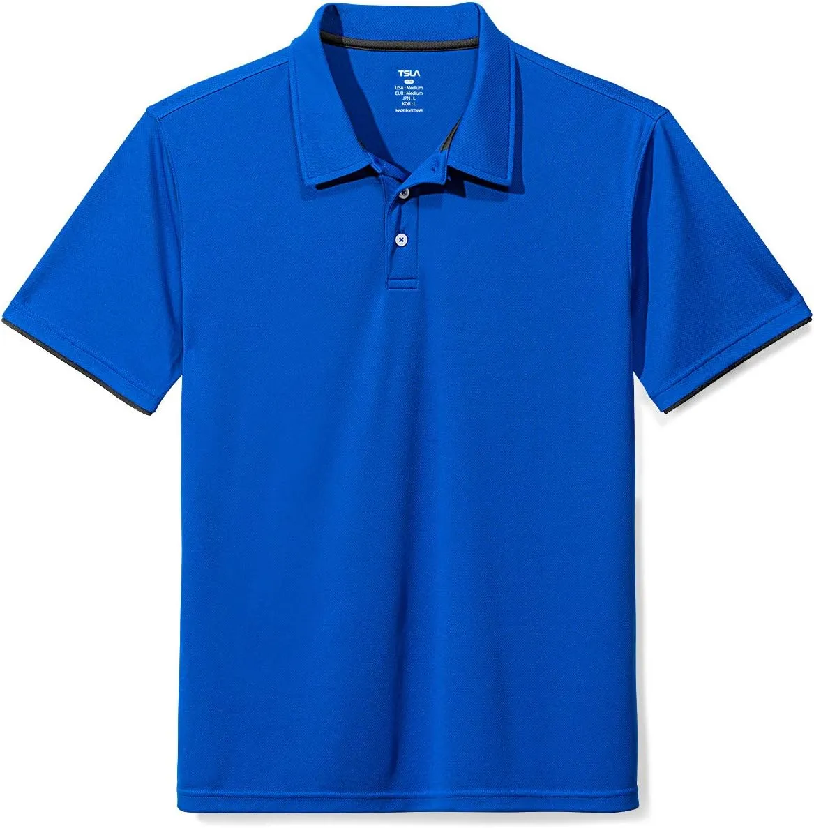 TSLA Men's Short Sleeve Polo Shirts, Regular fit Quick Dry Golf Shirts, Sports Performance Dri Flex Tech Solid Top Shirts