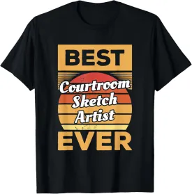Vintage Best Courtroom Sketch Artist Ever Sketching T-Shirt