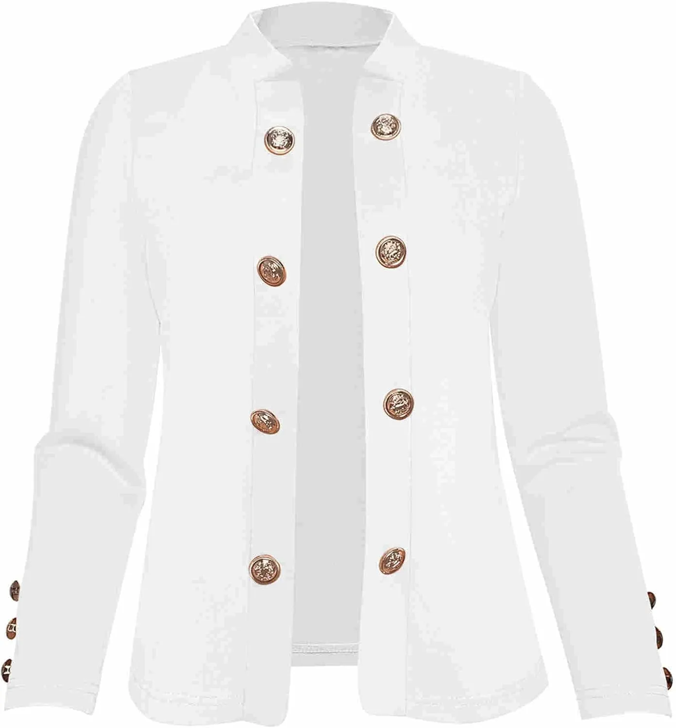 Women's Double Button Loose Fit Suit Jackets Notch Lapel Work Office Blazers Casual Open Front Blazer