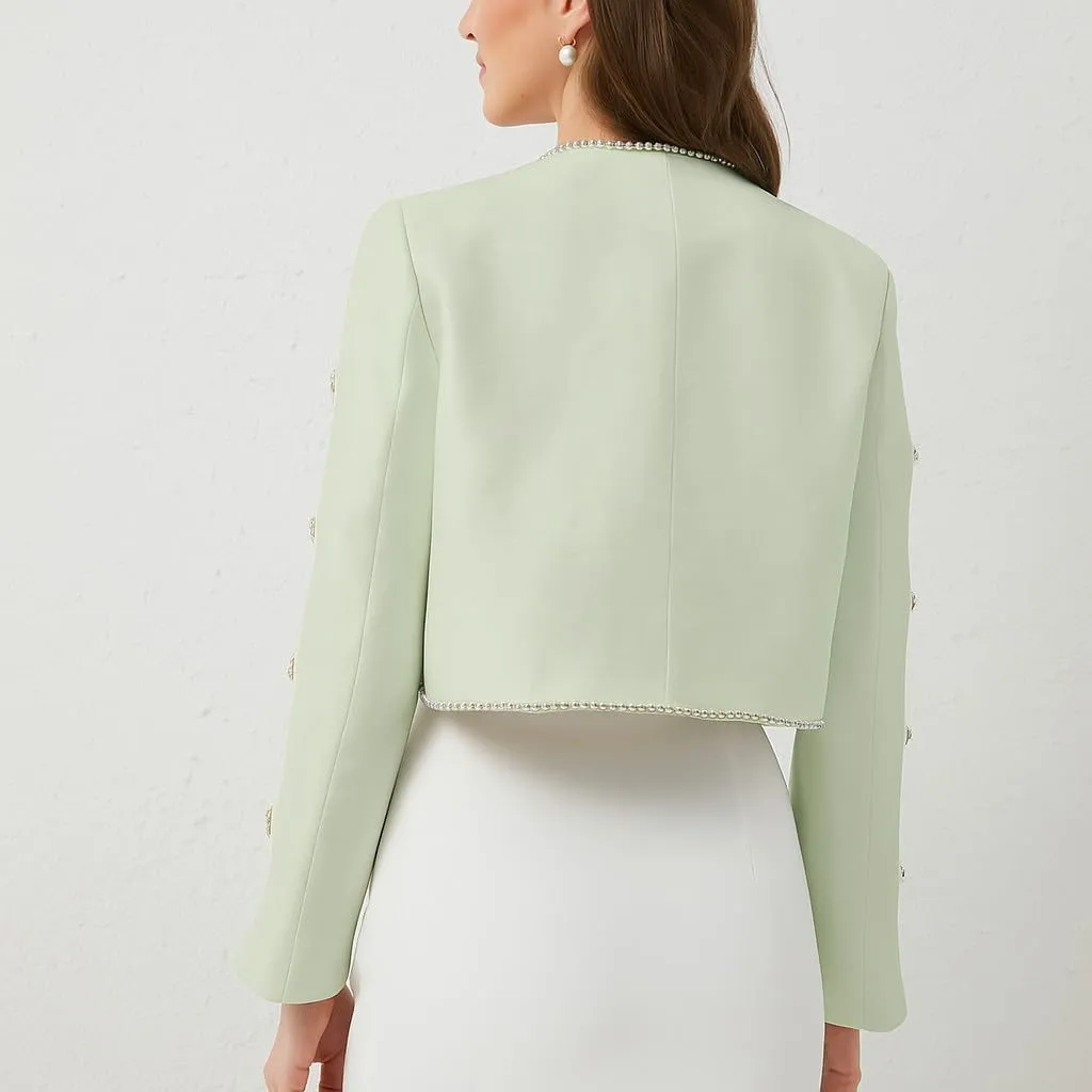 Women's Luxury Jackets Structured Dressy Jackets Crystals Short Cape Jacket, Wedding Guest Dinner Date Night, XS-XXXL