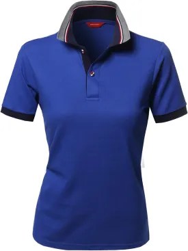Women's Solid Cool Dri-Fit Active Leisure Short Sleeve Polo T-Shirt Tee