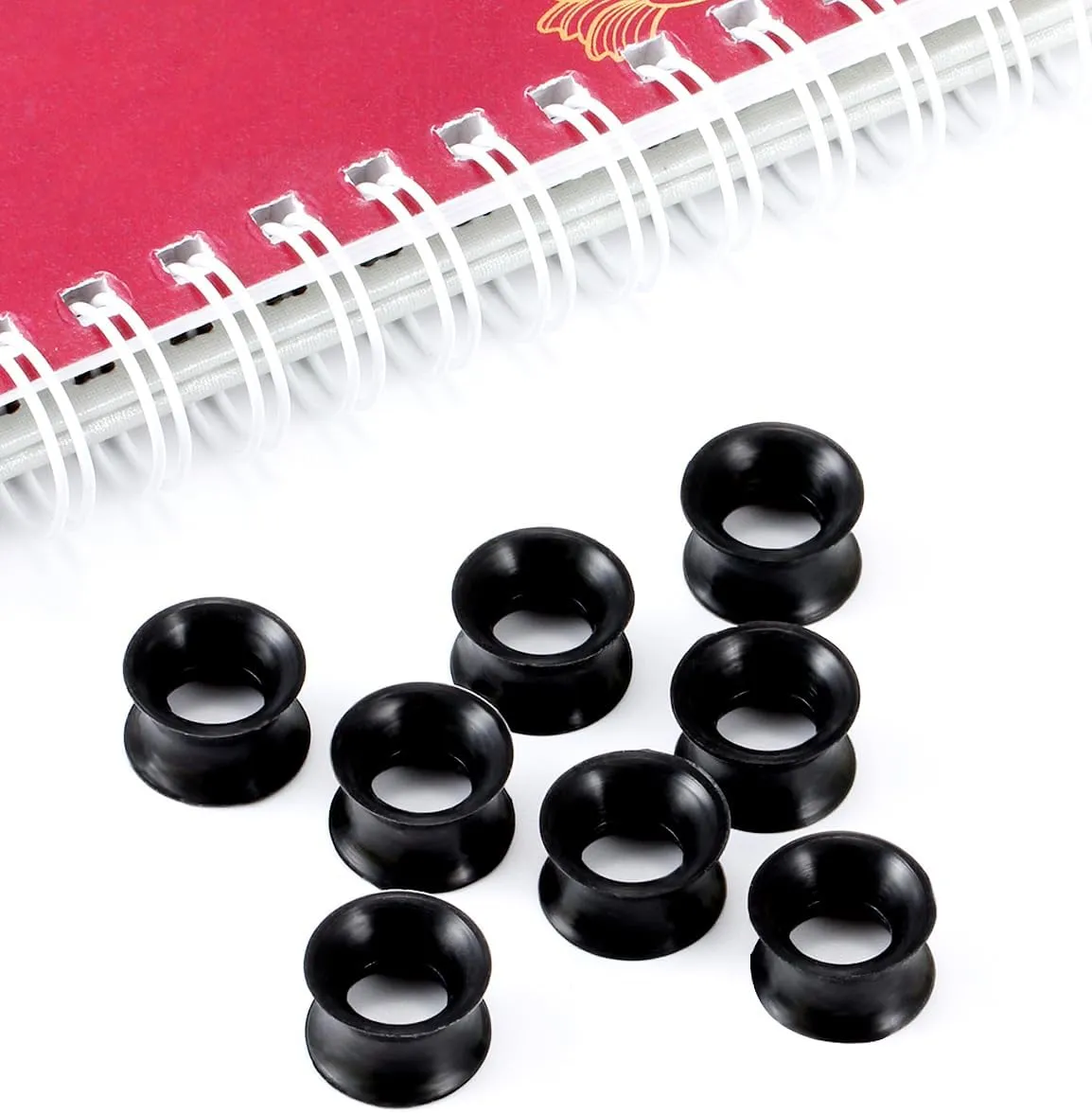 Yaalozei 10G-50mm Silicone Gauges for Ear Double Flare Gauges Tunnels Plugs Earrings Flexible Ultra Thin Ear Tunnels Stretching Set Gauges Earlets Plugs Black Gauges