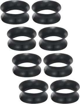 Yaalozei 10G-50mm Silicone Gauges for Ear Double Flare Gauges Tunnels Plugs Earrings Flexible Ultra Thin Ear Tunnels Stretching Set Gauges Earlets Plugs Black Gauges